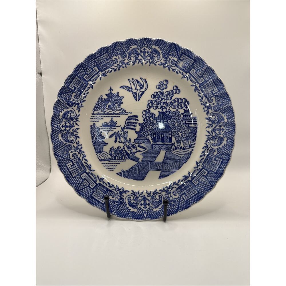 Antique Mason’s Royal Stone China Blue Willow Plate England Victorian c1860–1880